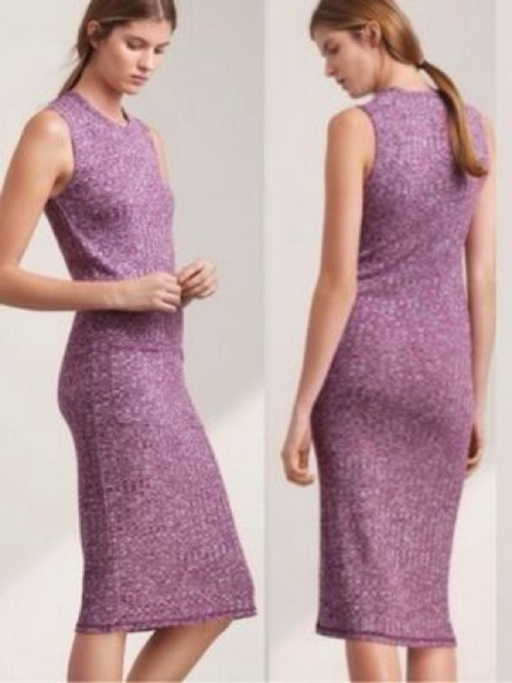 Aritzia Wilfred free Fabiana ribbed stretch knit midi tank dress